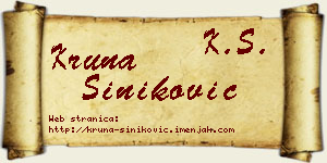 Kruna Šiniković vizit kartica